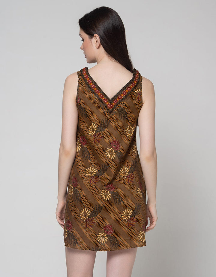 Cynthia V Neck Sleeveless Batik Dress