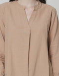 St. Yves Linen V Neck Blouse Wanita