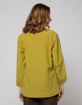 St. Yves Linen V Neck Blouse Wanita