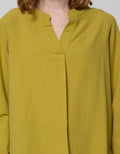 St. Yves Linen V Neck Blouse Wanita