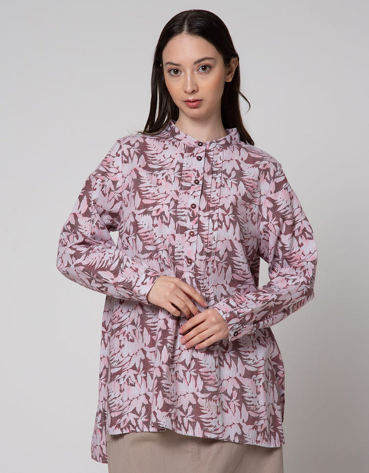 Triset Ladies Leaf Print Blouse