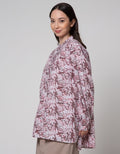 Triset Ladies Print Daun Blouse