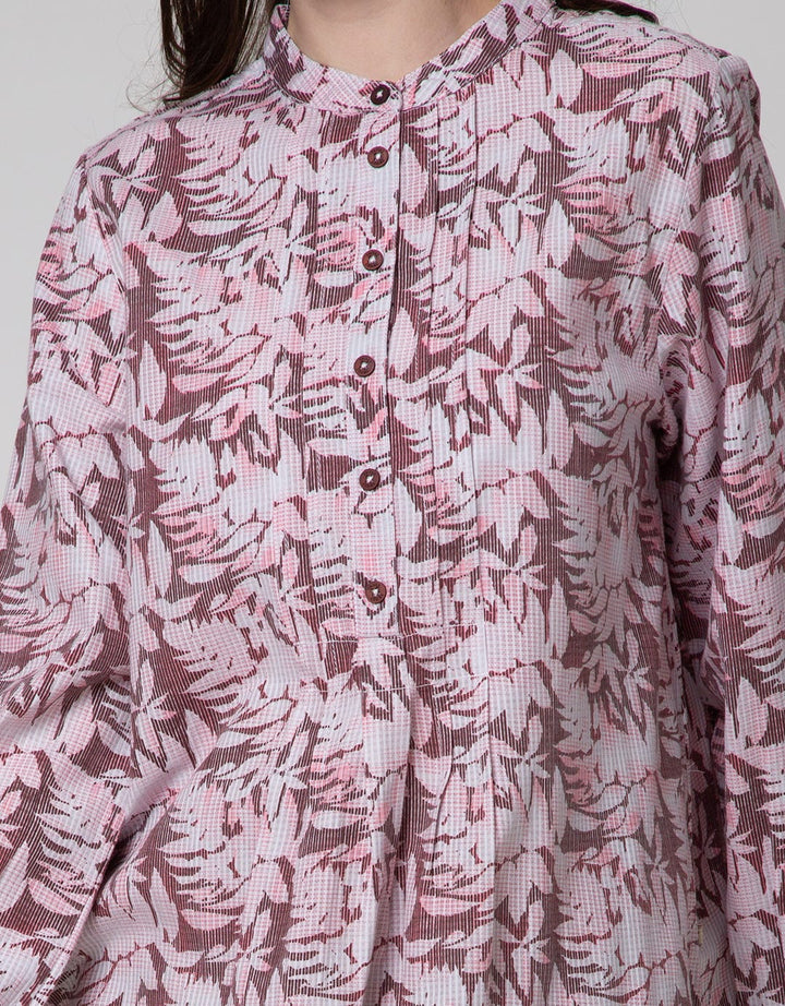 Triset Ladies Leaf Print Blouse