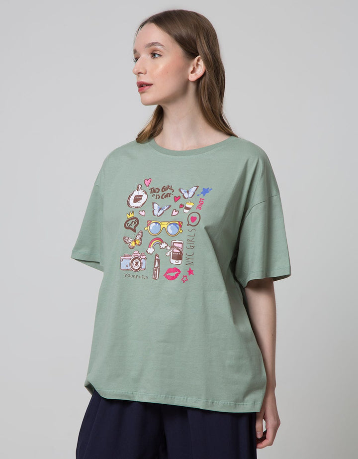 Nevada Short Sleeve T-Shirt Cotton Usa Oversized Young And Fun