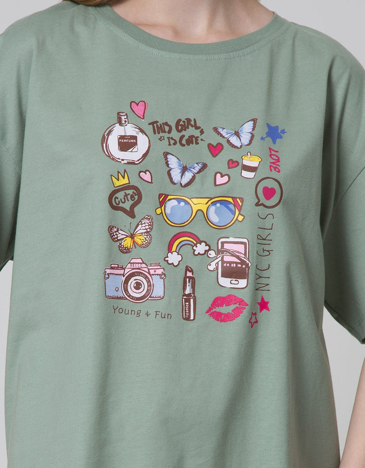 Nevada Short Sleeve T-Shirt Cotton Usa Oversized Young And Fun