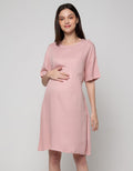 St. Yves Mom Short Sleeve Midi Dress Rayon With Belt