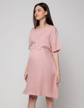 St. Yves Mom Short Sleeve Midi Dress Rayon With Belt