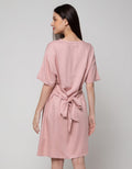 St. Yves Mom Short Sleeve Midi Dress Rayon With Belt