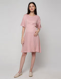 St. Yves Mom Short Sleeve Midi Dress Rayon With Belt