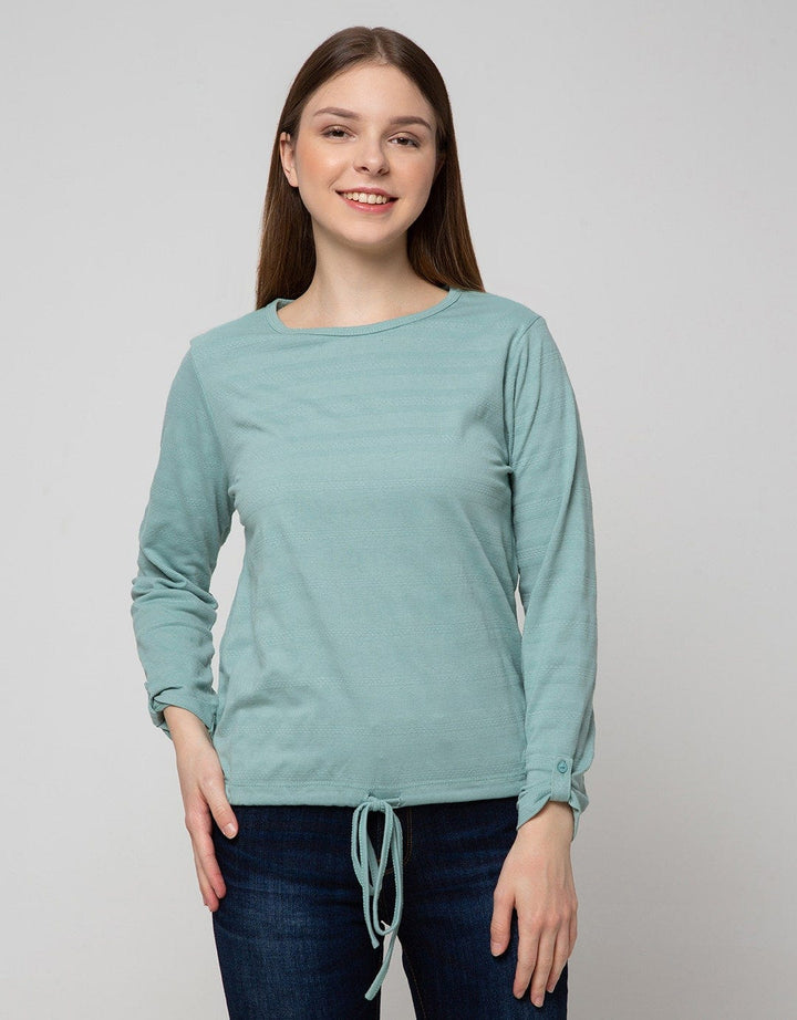 Connexion Textured Drawstring Long Sleeve T-Shirt