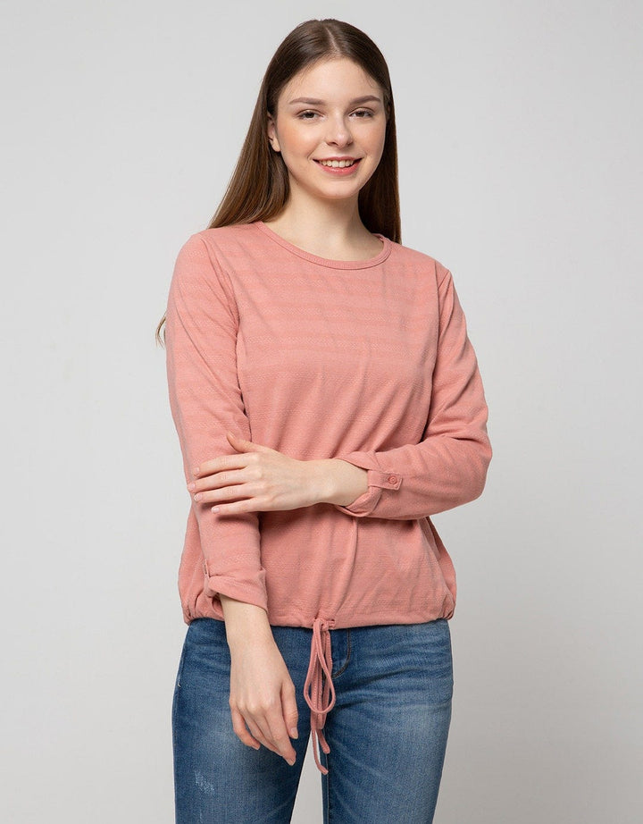 Connexion Textured Drawstring Long Sleeve T-Shirt