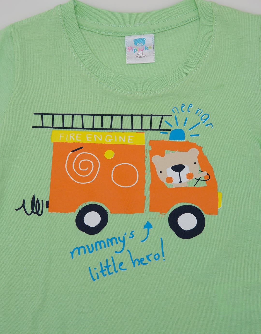 Pipiniko Short Sleeve T-Shirt Bear Fire Car