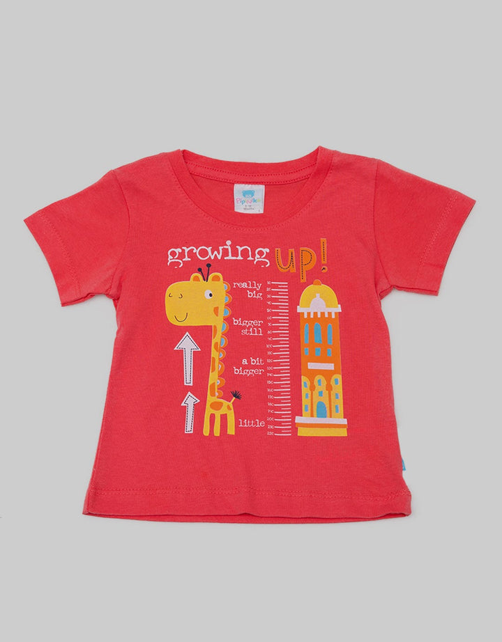 Pipiniko Short Sleeve T-Shirt Girraffe Growing Up