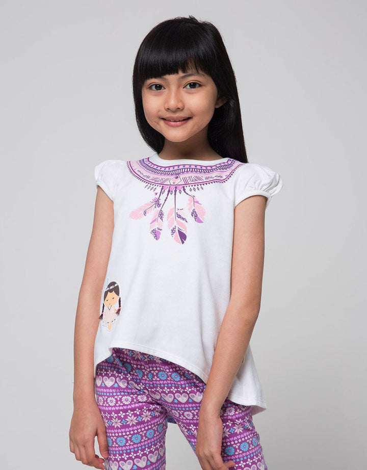Little M Short Sleeve T-Shirt Long Top Tribal Nonik
