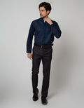 Izzue Blue Embroidered Long Sleeve Koko Shirt
