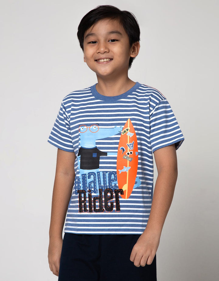 Little M Short Sleeve T-Shirt Stripe Wave Rider