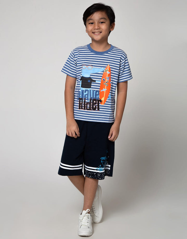 Little M Short Sleeve T-Shirt Stripe Wave Rider