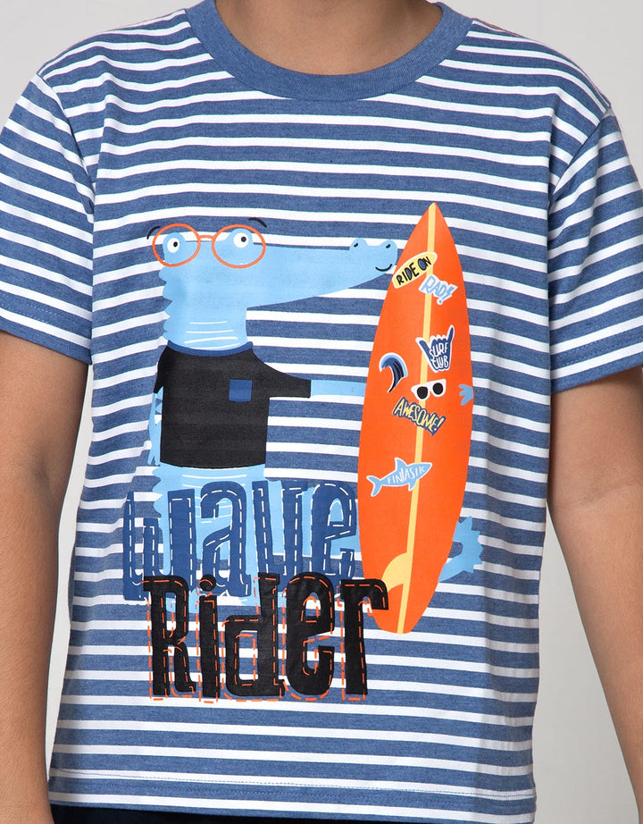 Little M Short Sleeve T-Shirt Stripe Wave Rider