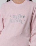 Nevada Sweatshirt Texture Fabric Embro Word