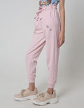 Nevada Jogger Pants Knit Textured Fabric With Ribbon