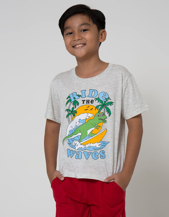 Little M Short Sleeve T-Shirt Best Buy Dino Ride Waves
