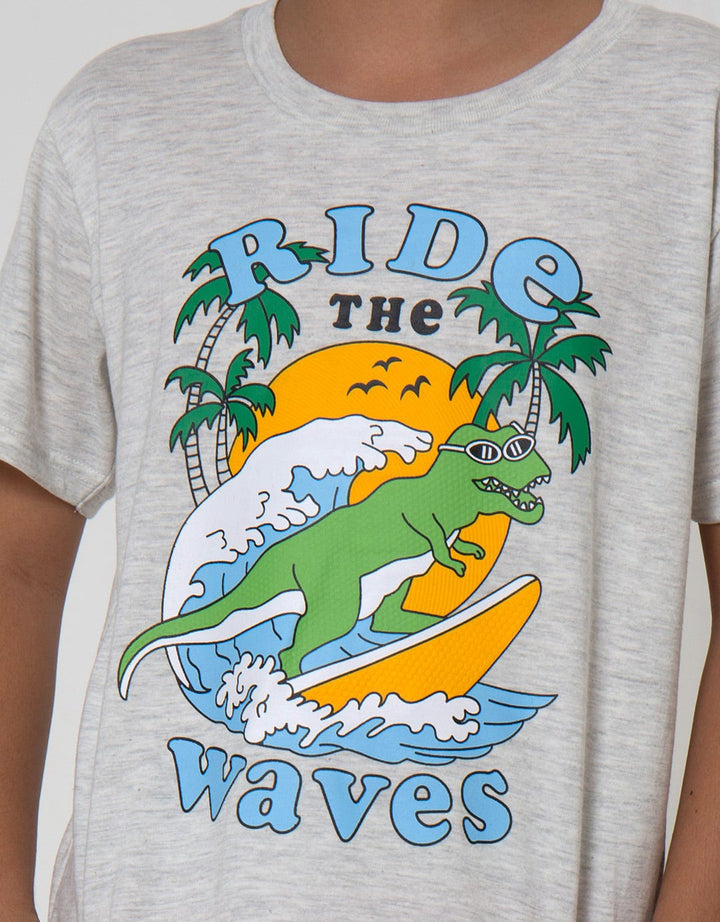Little M Short Sleeve T-Shirt Best Buy Dino Ride Waves