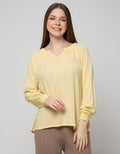 Connexion Long Sleeve Blouse Raglan Crinkle Smok Sleeve
