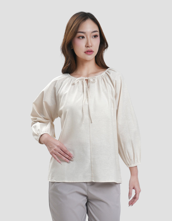 Connexion Gathered Neck Blouse Wanita