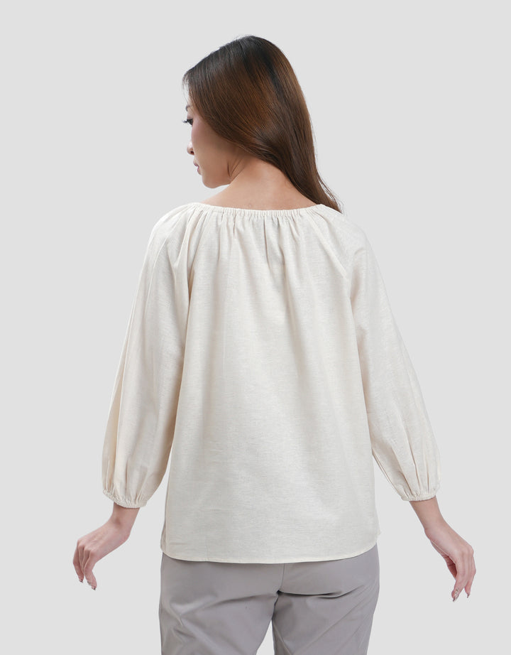 Connexion Gathered Neck Blouse Wanita