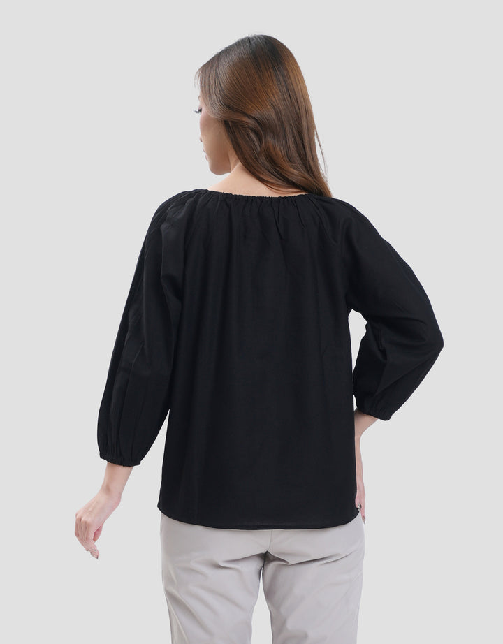 Connexion Gathered Neck Blouse Wanita