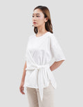 Connexion Knotted Waist Loose Blouse Wanita