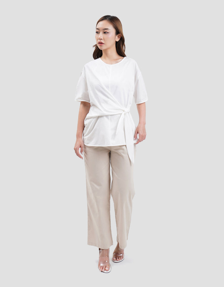 Connexion Knotted Waist Loose Blouse Wanita