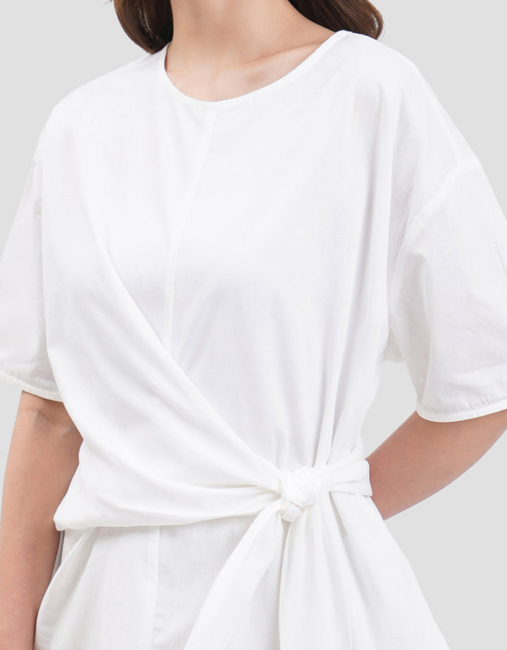 Connexion Knotted Waist Loose Blouse Wanita
