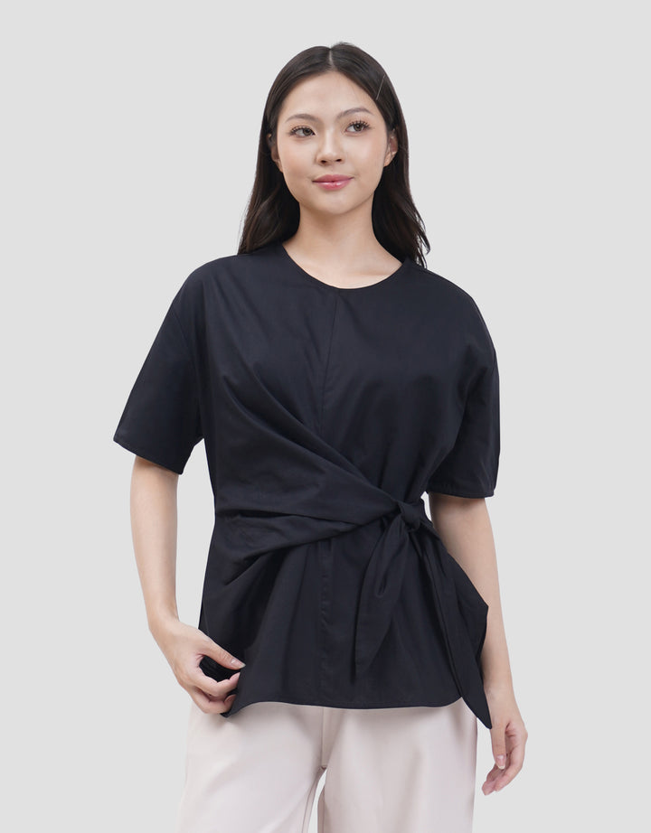 Connexion Knotted Waist Loose Blouse Wanita