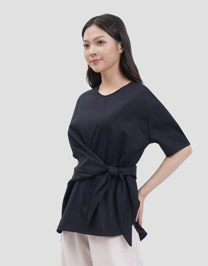 Connexion Knotted Waist Loose Blouse Wanita