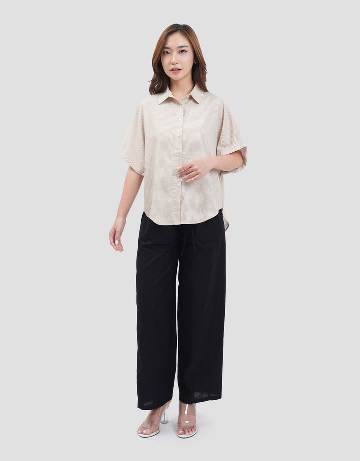Connexion Dolman Loose Gingham Kemeja Wanita