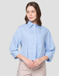 CONNEXION BUTTONED SLEEVE KEMEJA CROP WANITA