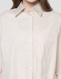 CONNEXION BUTTONED SLEEVE KEMEJA CROP WANITA