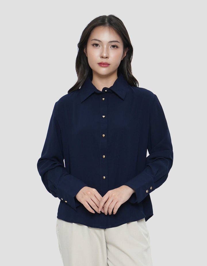 CONNEXION METAL BUTTON WIDE CUFF KEMEJA WANITA