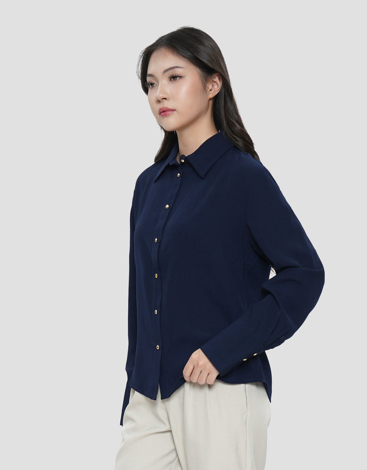CONNEXION METAL BUTTON WIDE CUFF KEMEJA WANITA