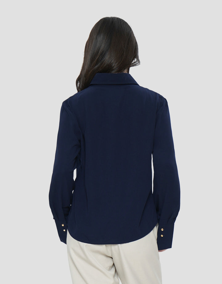 CONNEXION METAL BUTTON WIDE CUFF KEMEJA WANITA