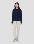 CONNEXION METAL BUTTON WIDE CUFF KEMEJA WANITA