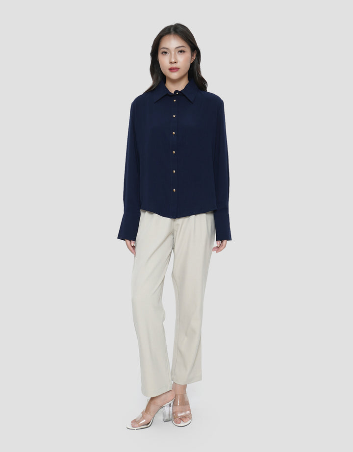 CONNEXION METAL BUTTON WIDE CUFF KEMEJA WANITA