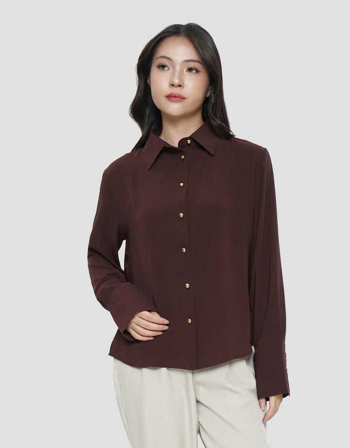 CONNEXION METAL BUTTON WIDE CUFF KEMEJA WANITA