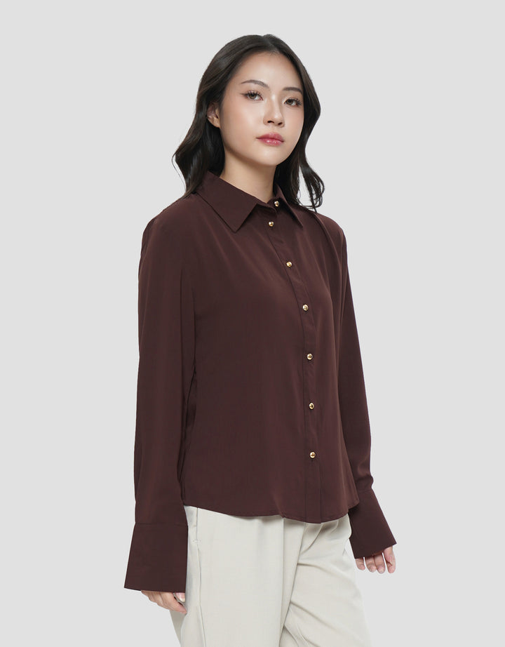 CONNEXION METAL BUTTON WIDE CUFF KEMEJA WANITA