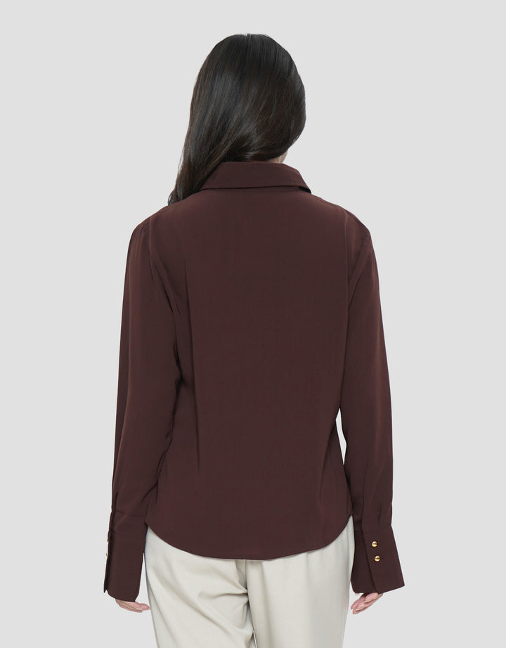 CONNEXION METAL BUTTON WIDE CUFF KEMEJA WANITA