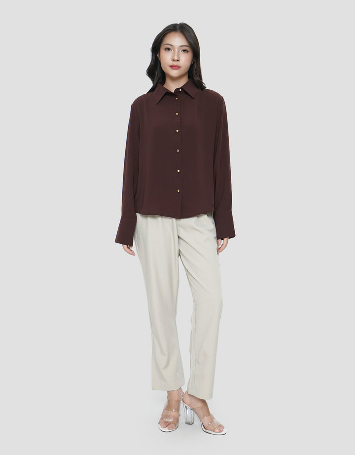 CONNEXION METAL BUTTON WIDE CUFF KEMEJA WANITA