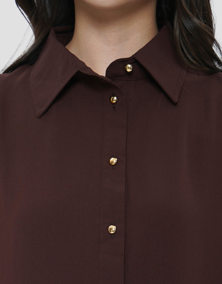 CONNEXION METAL BUTTON WIDE CUFF KEMEJA WANITA