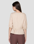 Connexion Sleve With Button 3/4 Blouse Wanita