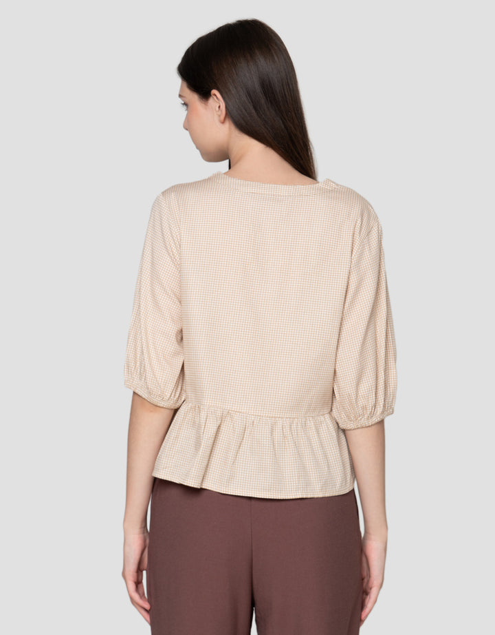 Connexion Sleve With Button 3/4 Blouse Wanita